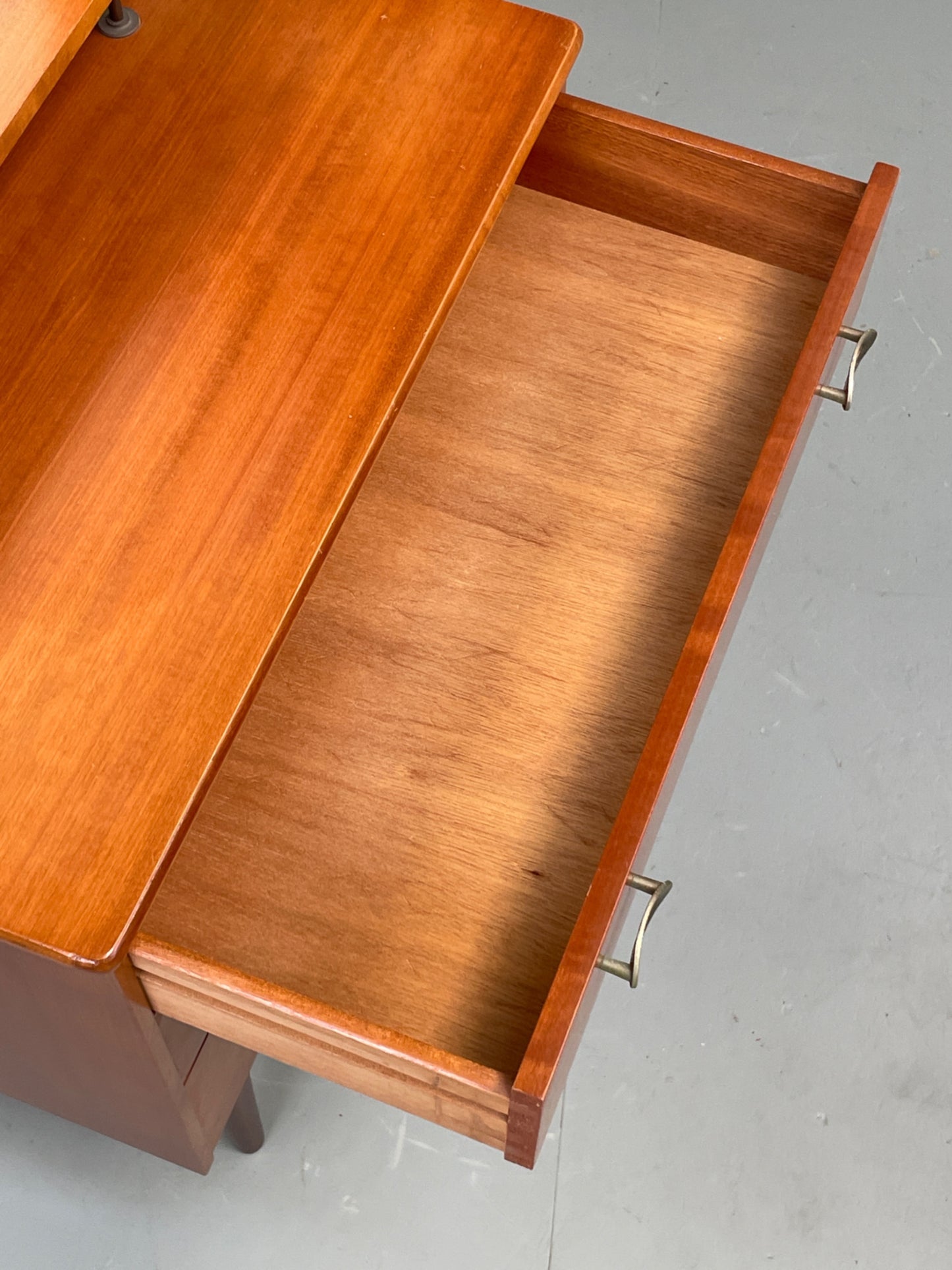 Vintage 1970s Bedside Cabinet Chest Of Drawers Cherry Mirror Retro EB12302