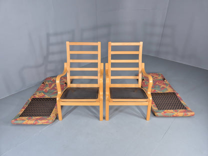 2 Vintage 1980s Lounge Chairs by Stouby Bentwood frame Retro MCM  EB12833