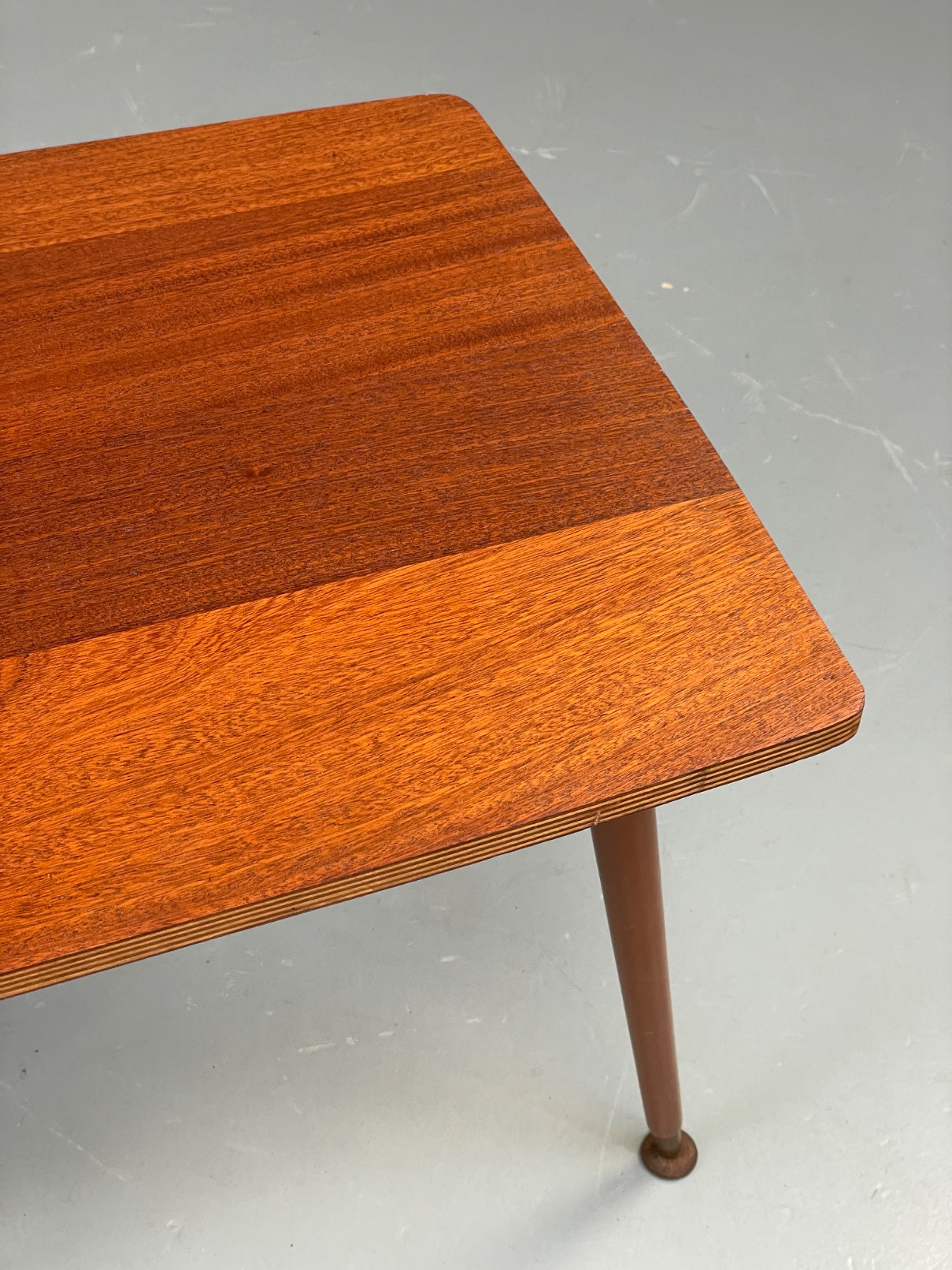 Vintage 1960s Side Table Spindle Legs Mahogany Ply Top Mid Century EB11880