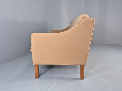 Vintage 3 Seater Sofa Beige Wool Upholstery Hurup MCM Retro 1980s EB12173