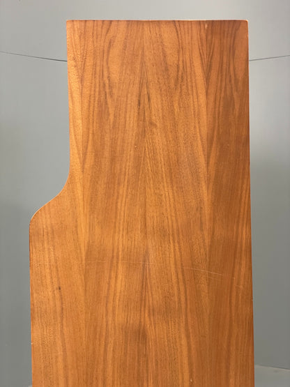 Vintage Bookcase Walnut 1960s Retro Midcentury Glass Doors Shelving EB12607