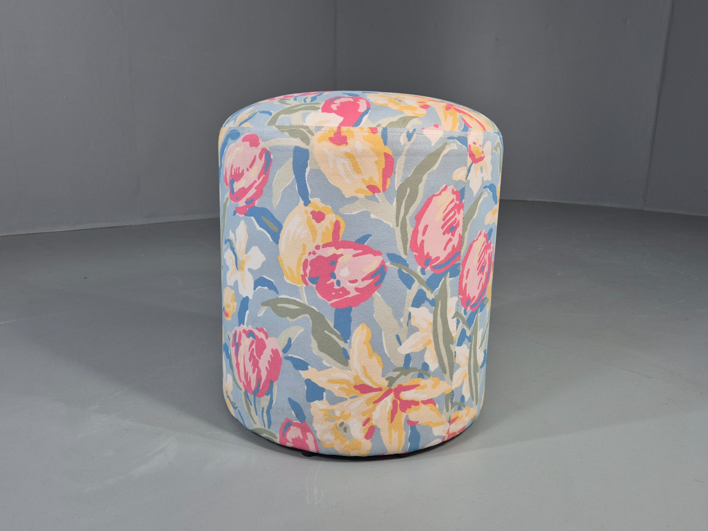 Vintage Pill Stool in Laura Ashley Tulips Material 1990s Vintage EB12535