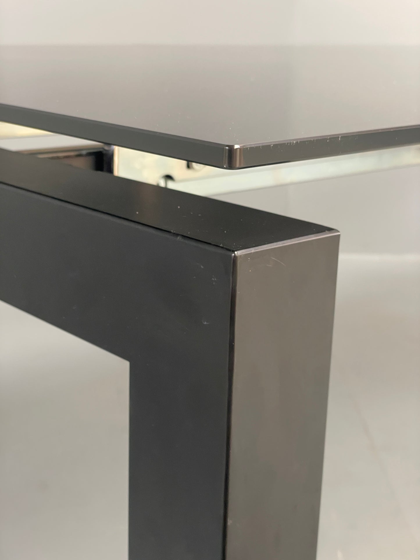Calligaris Glass Dining Table Modern Italian Extending Steel 'Airport' EB12497