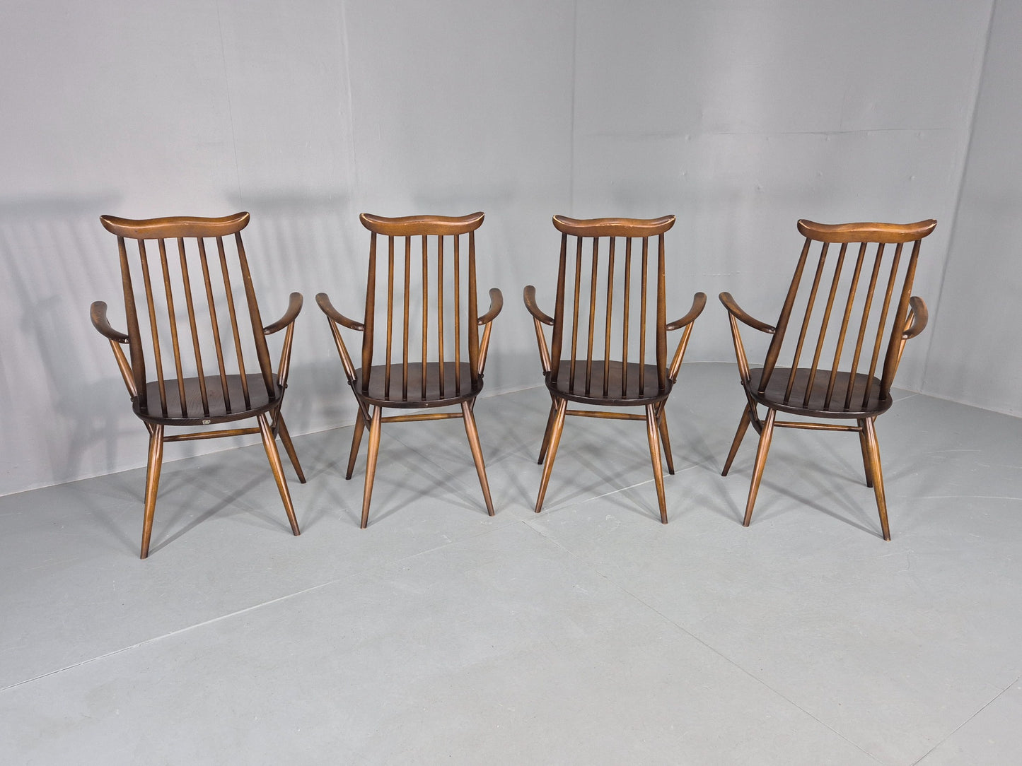 4 Ercol Goldsmith Elbow Carver Chairs 1960s Retro MCM Eb12592