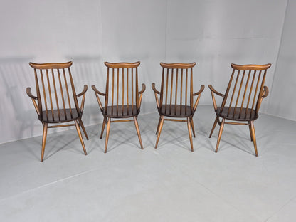 4 Ercol Goldsmith Elbow Carver Chairs 1960s Retro MCM Eb12592