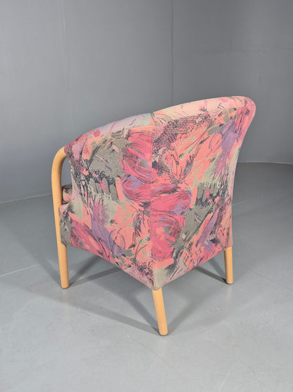 Vintage 1980s Stouby Colourful Tub Chair Danish Design Quality Retro EB12135