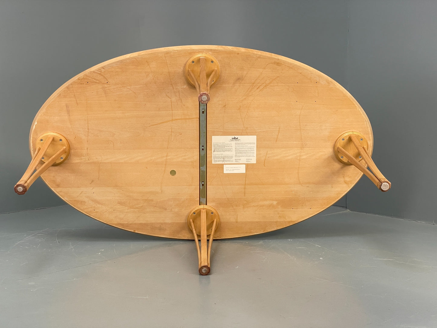 Danish Oval Coffee Table By Haslev Solid Beech Scandinavian EB12211