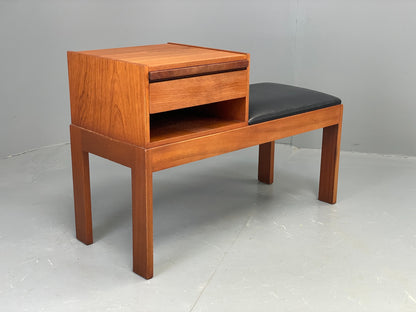 Vintage Teak Telephone Table By Chippy Heath 1960s Mid Century Drawers EB12495