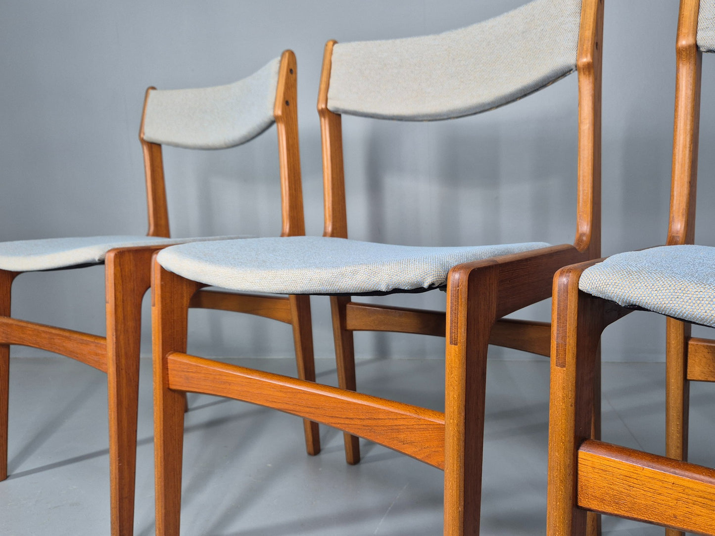 4 Mid Century Vintage Teak Dining Chairs Anderstrup Buch 1960s Retro  EB12106