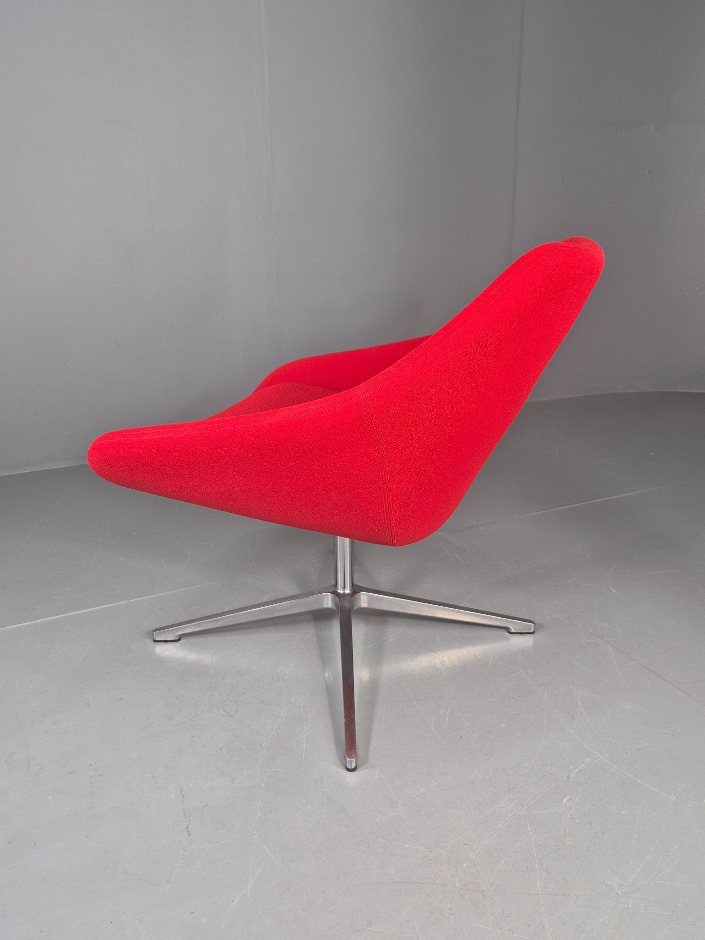 Vintage Allermuir Open Range Swivel Chair Red Fabric EB12248