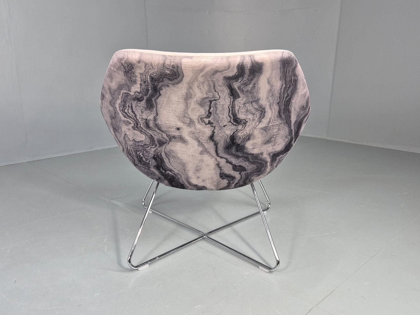 Vintage Retro Lounge Chair Allermuir A642 Two Tone Fabric Modern Design EB12805