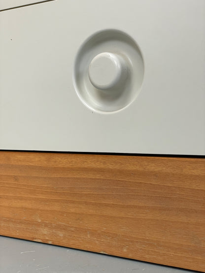 Vintage Chest Of Drawers By Stag White Retro 1980s Mid Century Oak Top EB12955