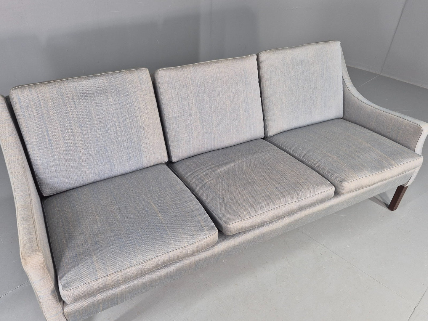 Vintage Danish 3 seater Sofa by Arne Wahl Iversen Original Cotton Retro Eb12563