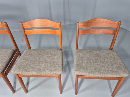 4 Vintage Danish Dining Chairs Teak Frames New Upholstery Boltinge 1970s EB12263