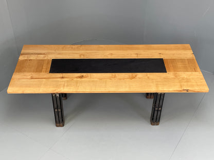 Handmade Dining Table Ash & Steel Frame Designed Tim Germain Slate EB12621