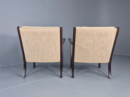 2 Vintage Ole Wanscher Mid Century Lounge Chairs P Jeppesen 1960s Retro EB12319