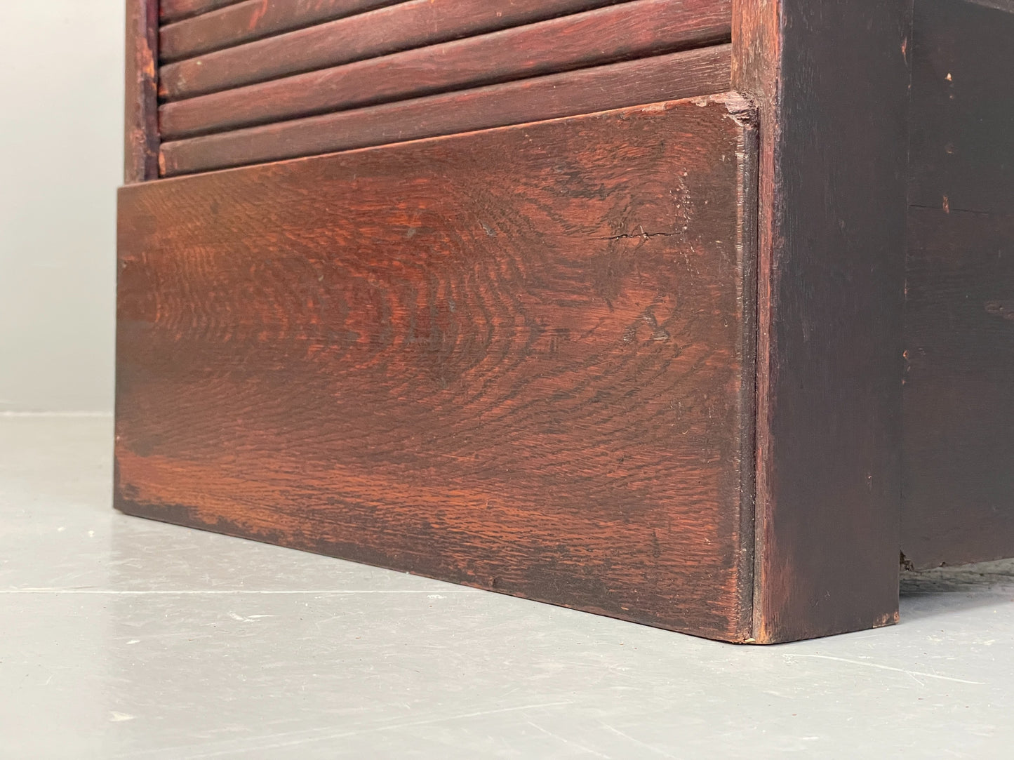Vintage Tambour Cabinet Oak Drawers Danish Early 20th Century Filing EB12628