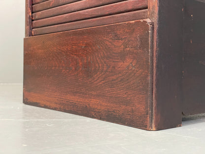 Vintage Tambour Cabinet Oak Drawers Danish Early 20th Century Filing EB12628