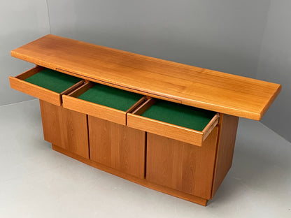 Vintage 1980s Teak Sideboard By Gangsø Danish Retro Shelving Drawers EB12075