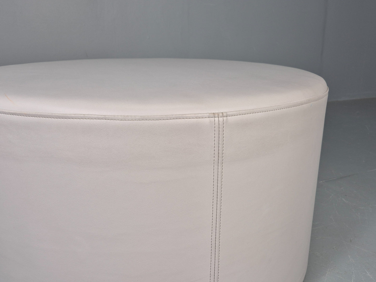 Cube Spaces Round Oversize Ottoman Footstool Leather  EB12251