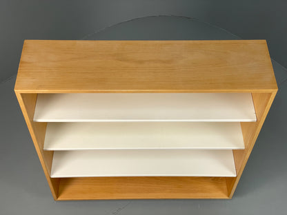 Vintage 1980s Beech Bookcase White Vinyl Base Adjustable Shelving Retro EB13170