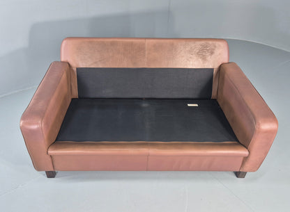 Vintage 2 Seater Leather Settee 1970s Thams Buffalo Leather Retro MCM EB12378