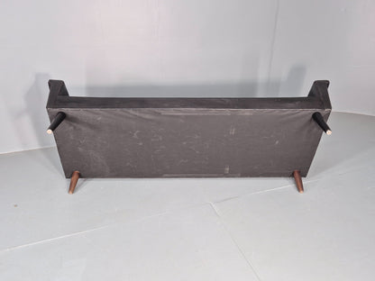 Mid Century 3 Seater Sofa Danish 1960s Black Leather Retro Modern Design EB11355