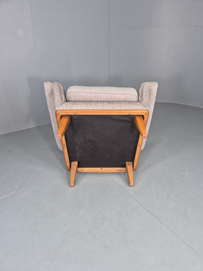 Vintage Mid Century Lounge Chair New Upholstery Swedish 1960s Design EB11108