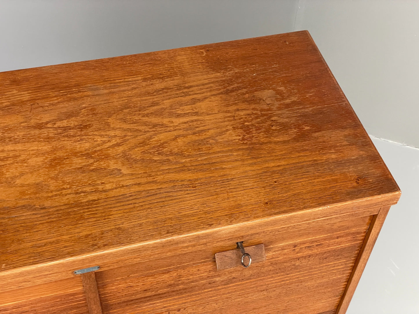 Vintage Tambour Fronted Cabinet 1950s Danish By NIPU Drawers Art Storage EB12330