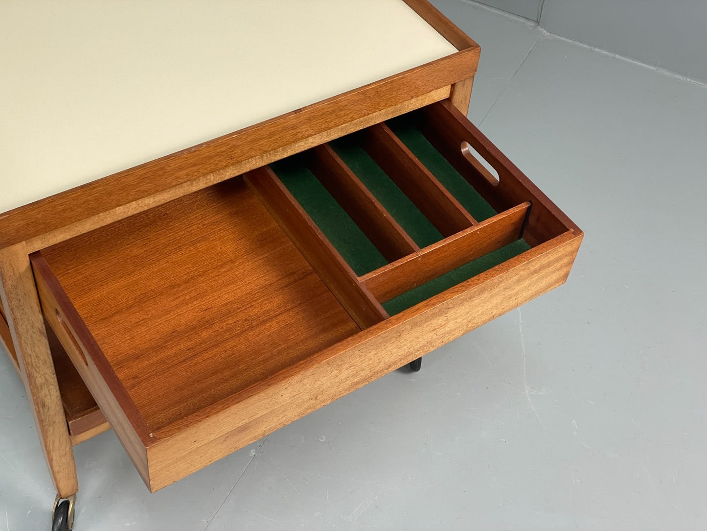 Vintage 1960s Serving Trolley Danish Formica Top Retro Adjustable EB11694 MWOO