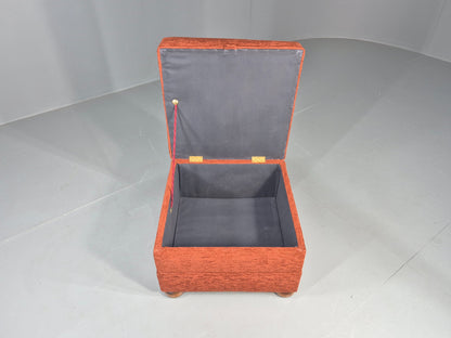 Vintage Chenille Footstool With Built In Storage  EB11660