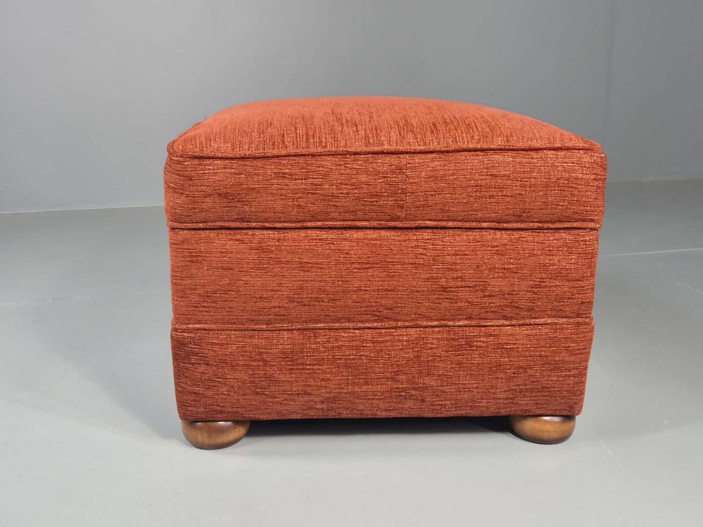 Vintage Chenille Footstool With Built In Storage  EB11660
