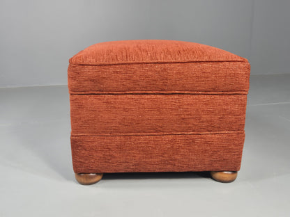 Vintage Chenille Footstool With Built In Storage  EB11660