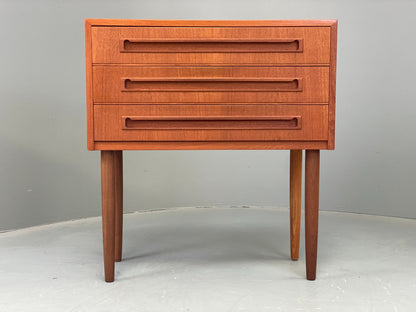 Vintage Chest Of Drawers Teak 1960s Danish Mid Century Small Bedside EB12606