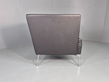 Vintage Leather Armchair Chrome Base Modern Design Orangebox Dee-01 EB12568