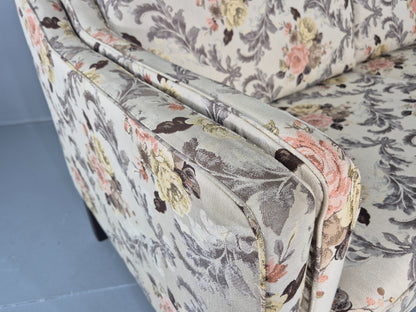 Vintage Danish 2 Seater Sofa 1970s Classical Floral Print Mid Century EB12540