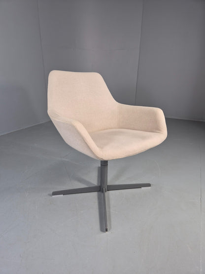 Vintage Swivel Tub Chair Hitch Mylius Modern Design Retro Cream EB12847