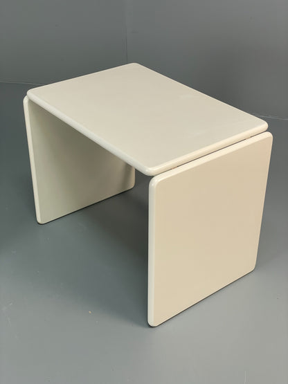 Vintage Nesting Tables White Retro Italian Side Tables 3 Curved EB12617