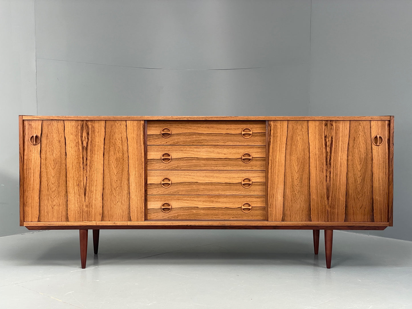 Vintage 1970s Danish Sideboard Mid Century Retro Shelving Drawers EB12331