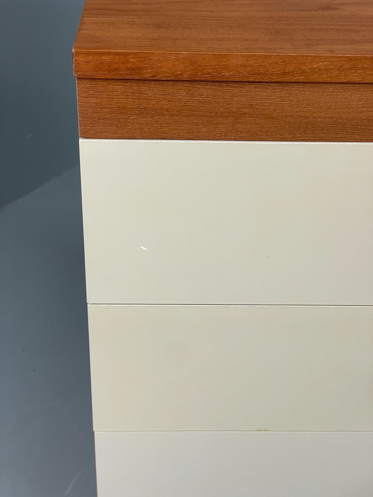 Vintage Chest Of Drawers By Uniflex Retro 1970s Teak Off White EB12196